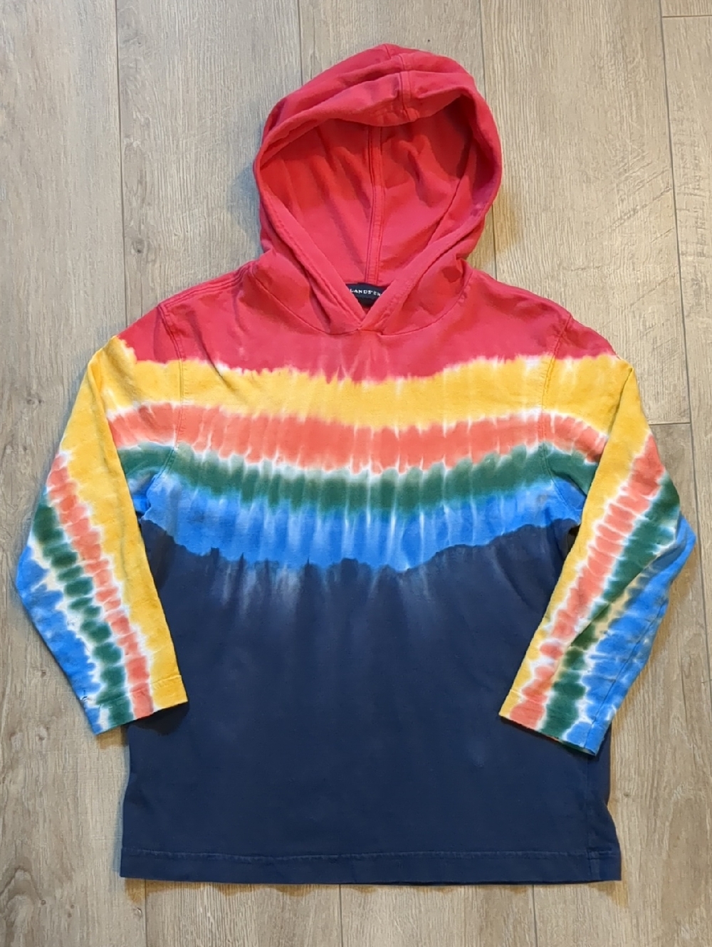 BOYS LANDS' END TSHIRT HOODIE TIE DYE - SIZE L 6X/7